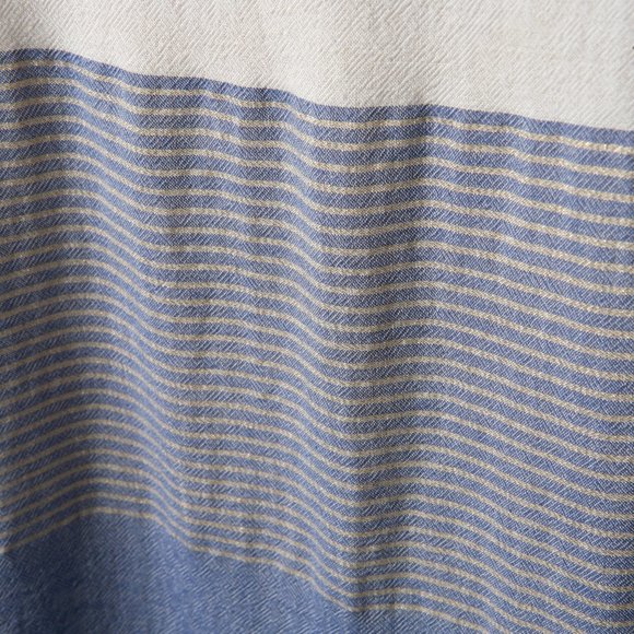 J Crew Maxi Dress White Blue Metallic Stripe S - Picture 6 of 11